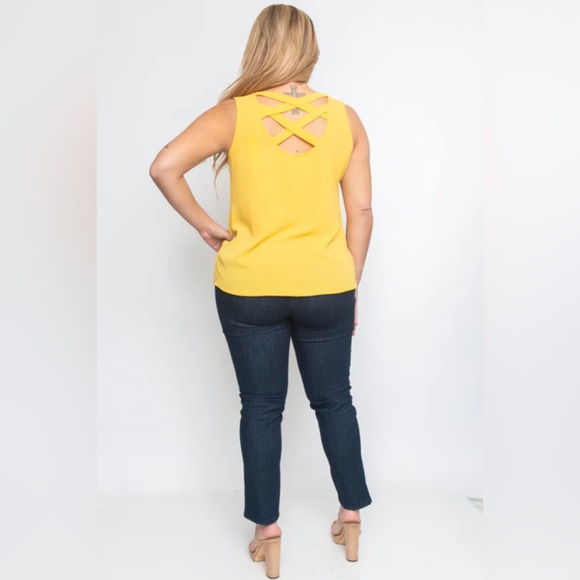 plus size ZENOBIA Jewel Neck Sleeveless Tank Top - Picture 3 of 3